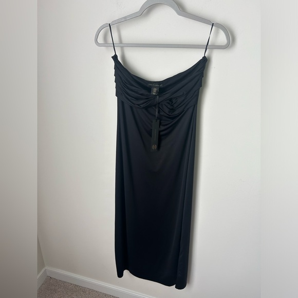 HoH1960 Black Strapless Stretchy Midi Dress - Picture 1 of 4